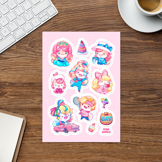 Pink World Sticker sheet