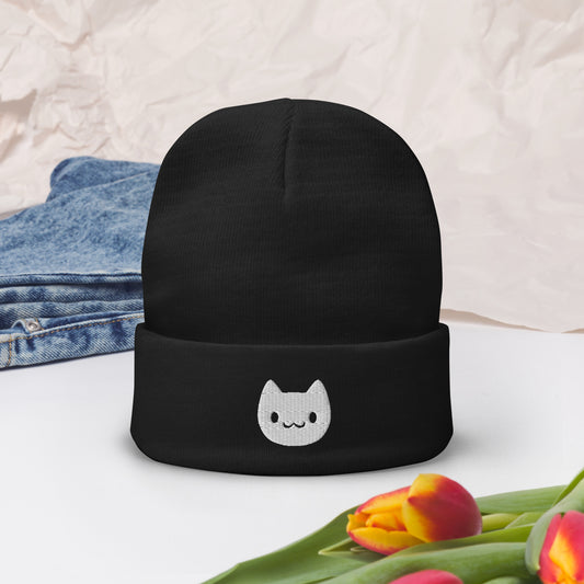 Embroidered Cat Icon Beanie