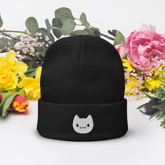 Embroidered Cat Icon Beanie